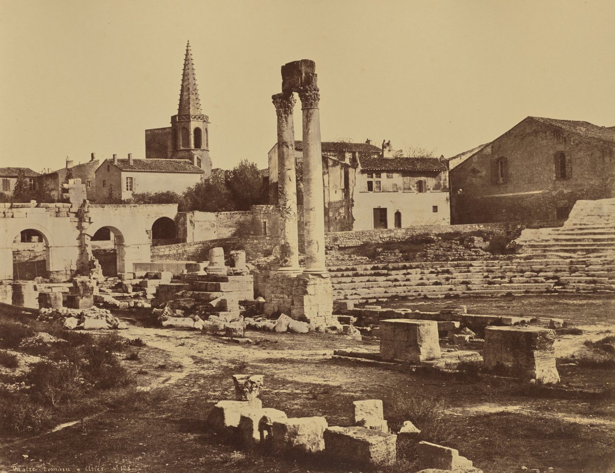 Teatr rzymski w Arles autorstwa Édouard Baldus