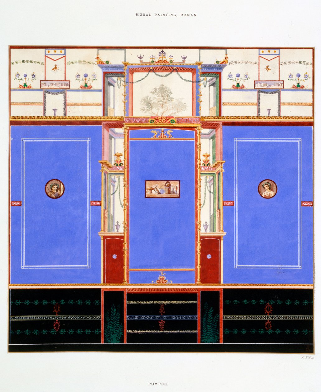Dekoracja ścienna, Dom Dioscuri, Pompeje autorstwa Edouard Clerievanse