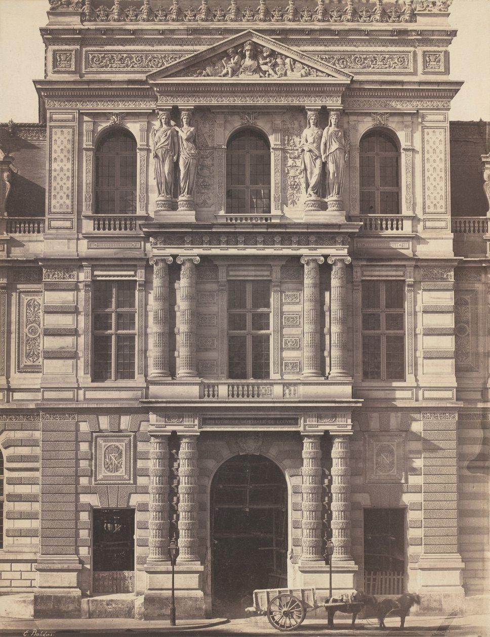 Biblioteka Cesarska w Luwrze autorstwa Edouard Denis Baldus
