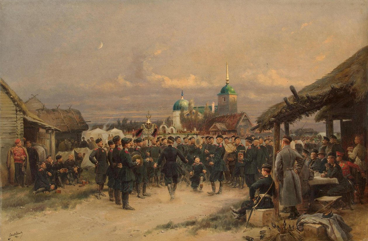 Singers of the Life-Guards 4. Batalion Strzelców Rodzin Cesarskich w Carskim Siole, 1889 autorstwa Jean Baptiste Edouard Detaille