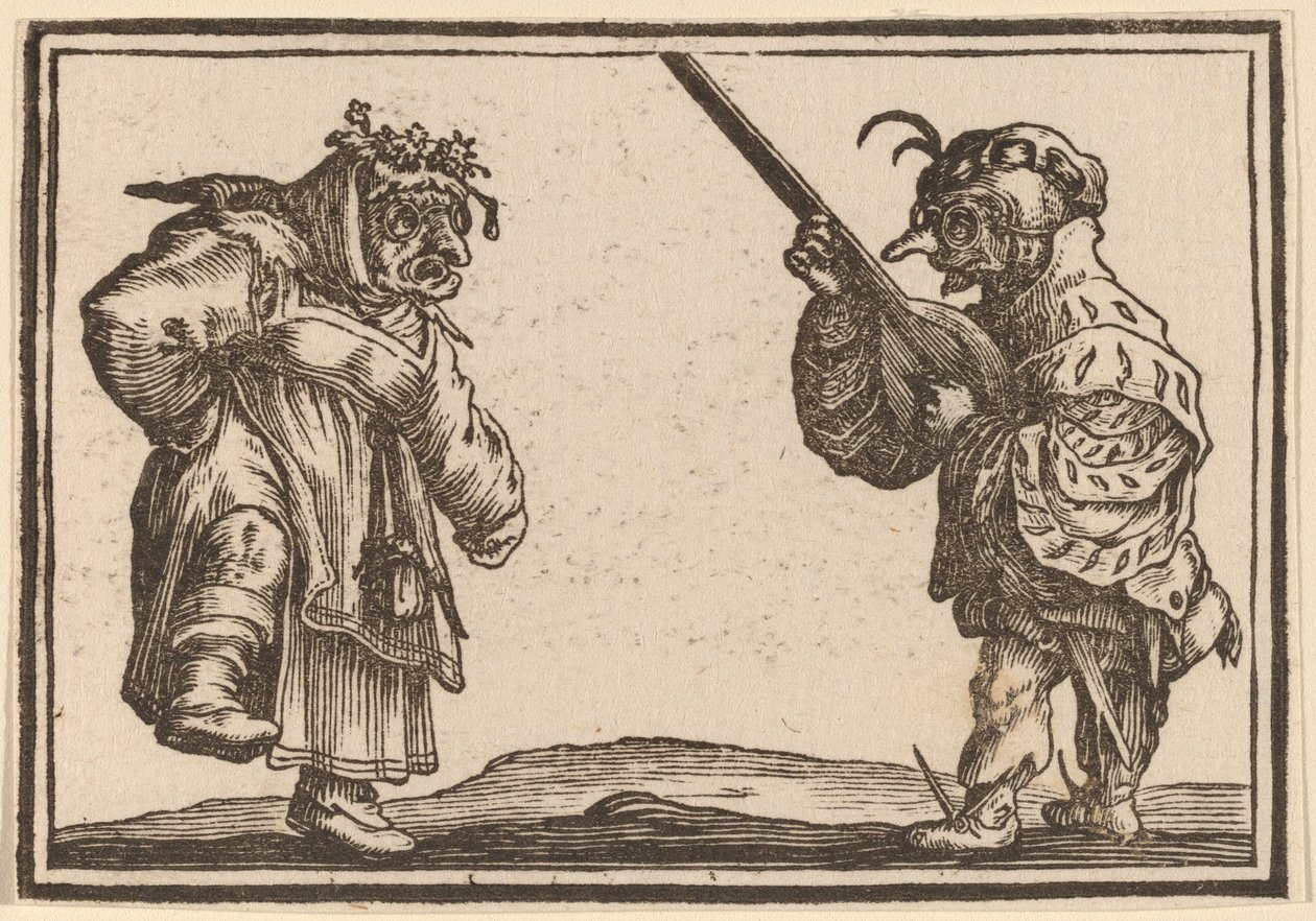 Tancerze z lutnią autorstwa Edouard Eckman after Jacques Callot