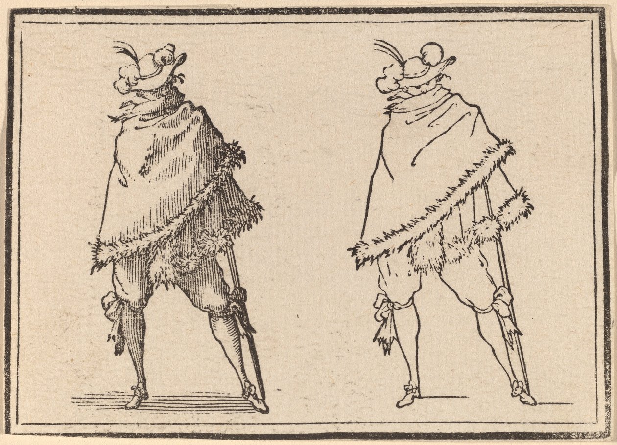Dżentelmen owinięty w płaszcz autorstwa Edouard Eckman after Jacques Callot