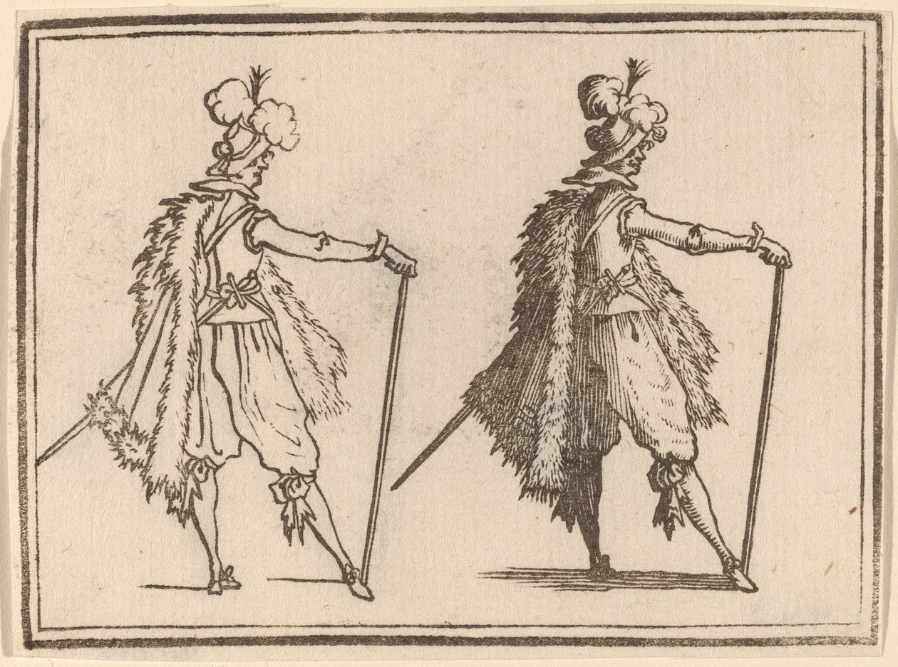 Dżentelmen z Laską autorstwa Edouard Eckman after Jacques Callot