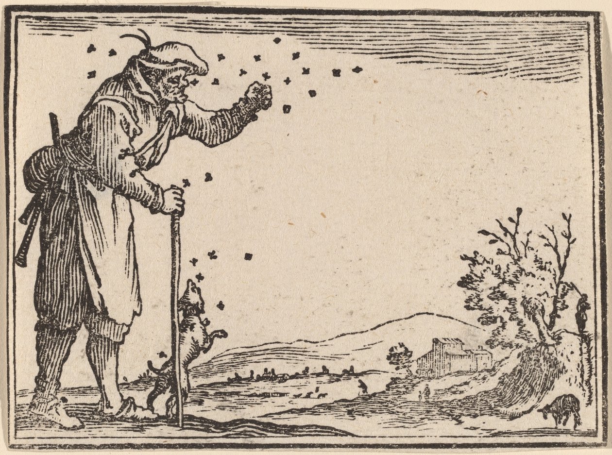Chłop zaatakowany przez pszczoły autorstwa Edouard Eckman after Jacques Callot