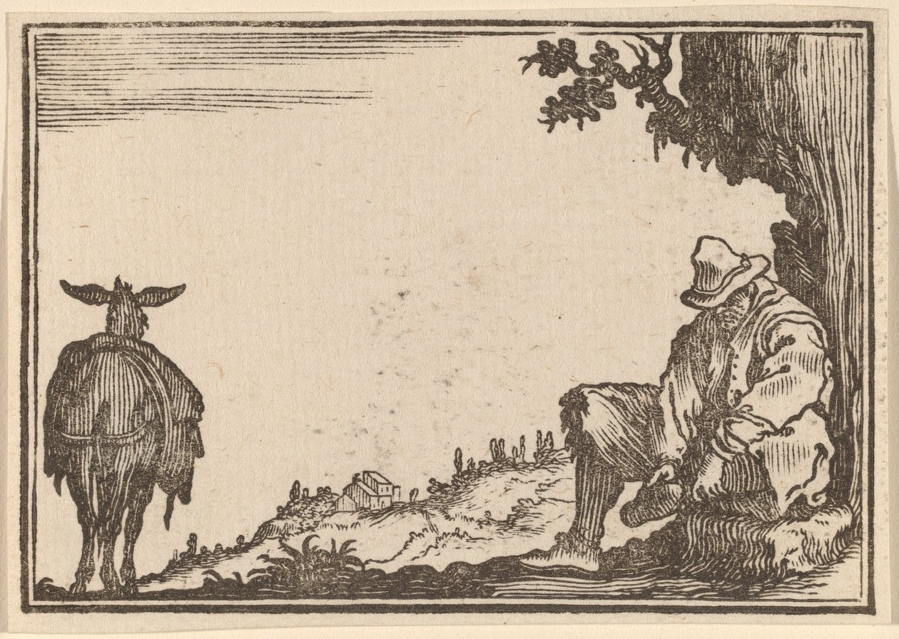 Chłop zdejmuje but autorstwa Edouard Eckman after Jacques Callot