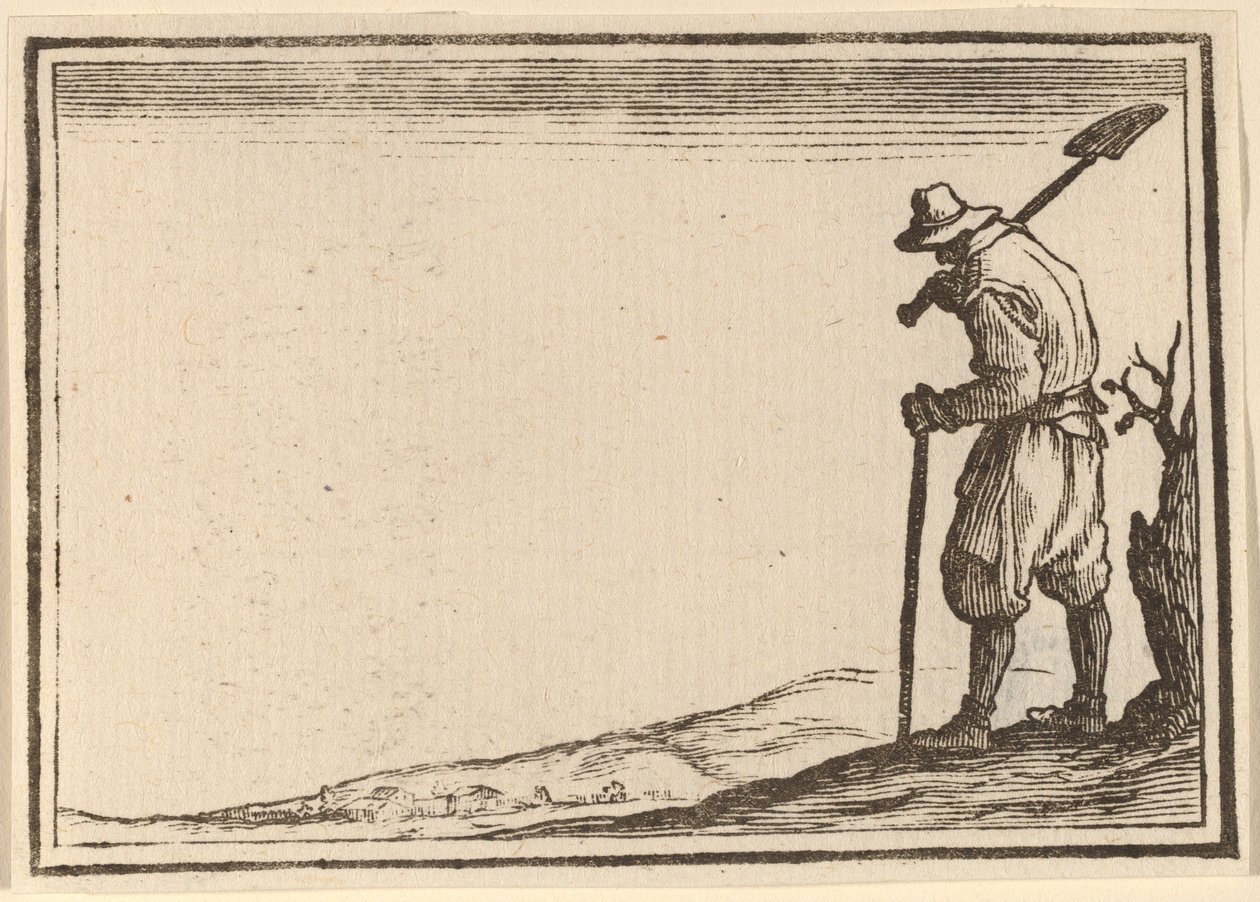 Chłop z łopatą na ramieniu autorstwa Edouard Eckman after Jacques Callot