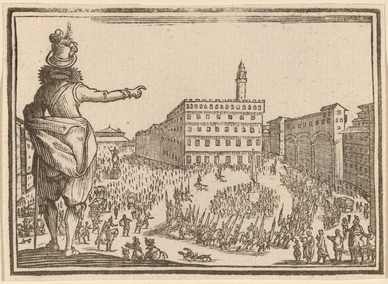 Piazza della Signoria, Florencja autorstwa Edouard Eckman after Jacques Callot