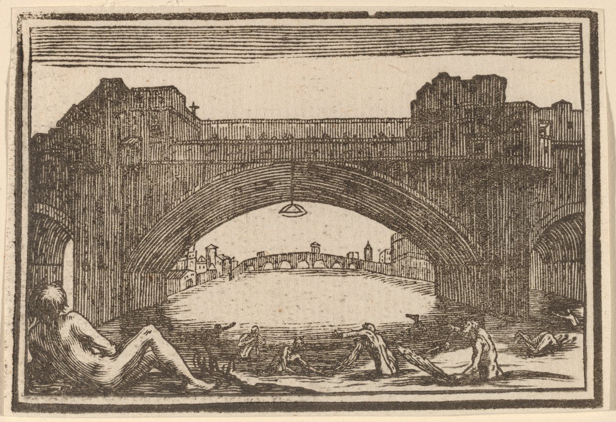 Ponte Vecchio, Florencja autorstwa Edouard Eckman after Jacques Callot