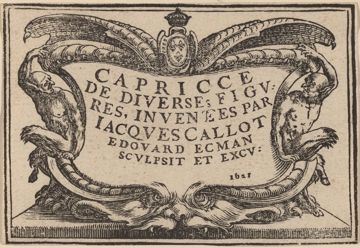 Strona tytułowa "Kapricci" autorstwa Edouard Eckman after Jacques Callot