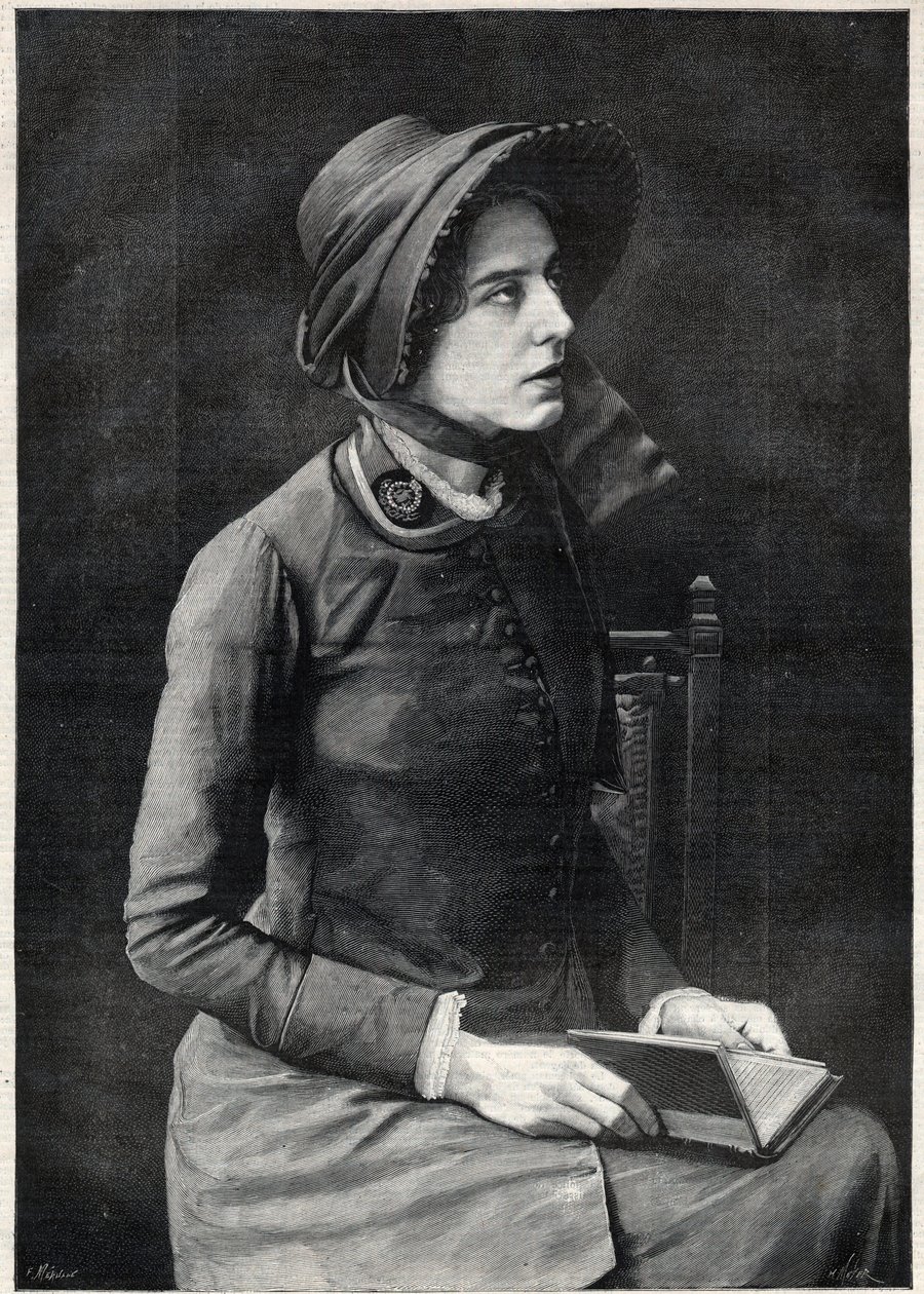 Panna Kate Booth (Catherine Booth-Clibborn (Booth Clibborn), marszałek Armii Zbawienia (1858-1955) - Grawerowanie autorstwa Navelliera w „Ilustracyjnym dzienniku” z 1891 r. autorstwa Edouard Felicien Eugene Navellier