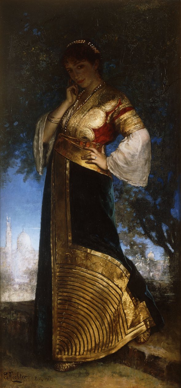 Piękny marokański; Piękny Marokańczyk, 1880 autorstwa Edouard Frederic Wilhelm Richter