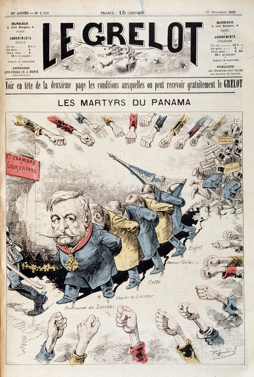 Męczennicy Panamscy autorstwa Pépina - Couv. „” Grelot””” z 27 listopada autorstwa Edouard Guillaumin Pepin