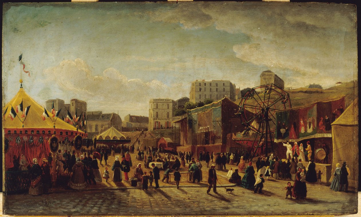 Wesołe miasteczko, Place Saint-Pierre, Montmartre autorstwa Edouard Hubert