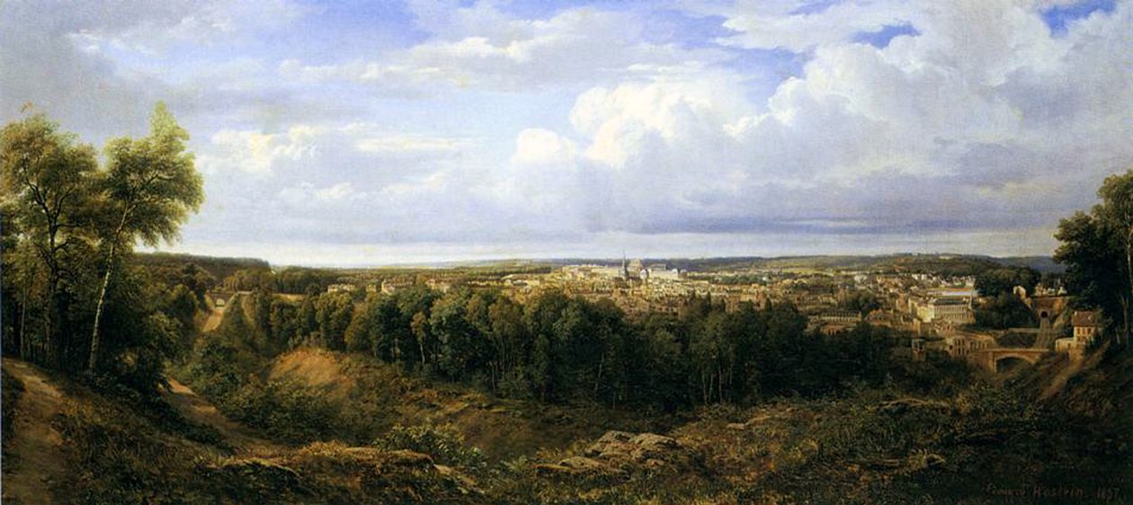 Widok miasta Leon, Hiszpania, 1857 autorstwa Edouard Jean Marie Hostein
