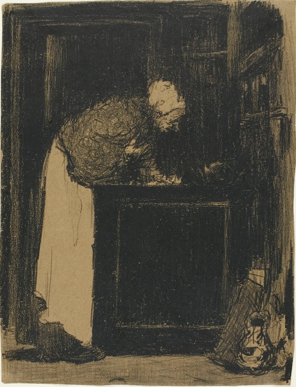 Stara kobieta przy kuchence autorstwa Édouard Jean Vuillard