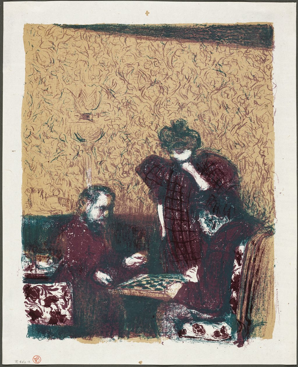 Gra w warcaby, plansza pierwsza od Krajobrazy i wnętrza autorstwa Édouard Jean Vuillard