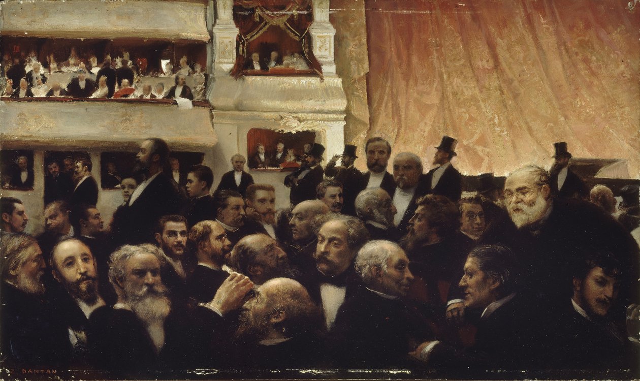 Przerwa premiery w Comédie-Française, 1885. autorstwa Edouard Joseph Dantan