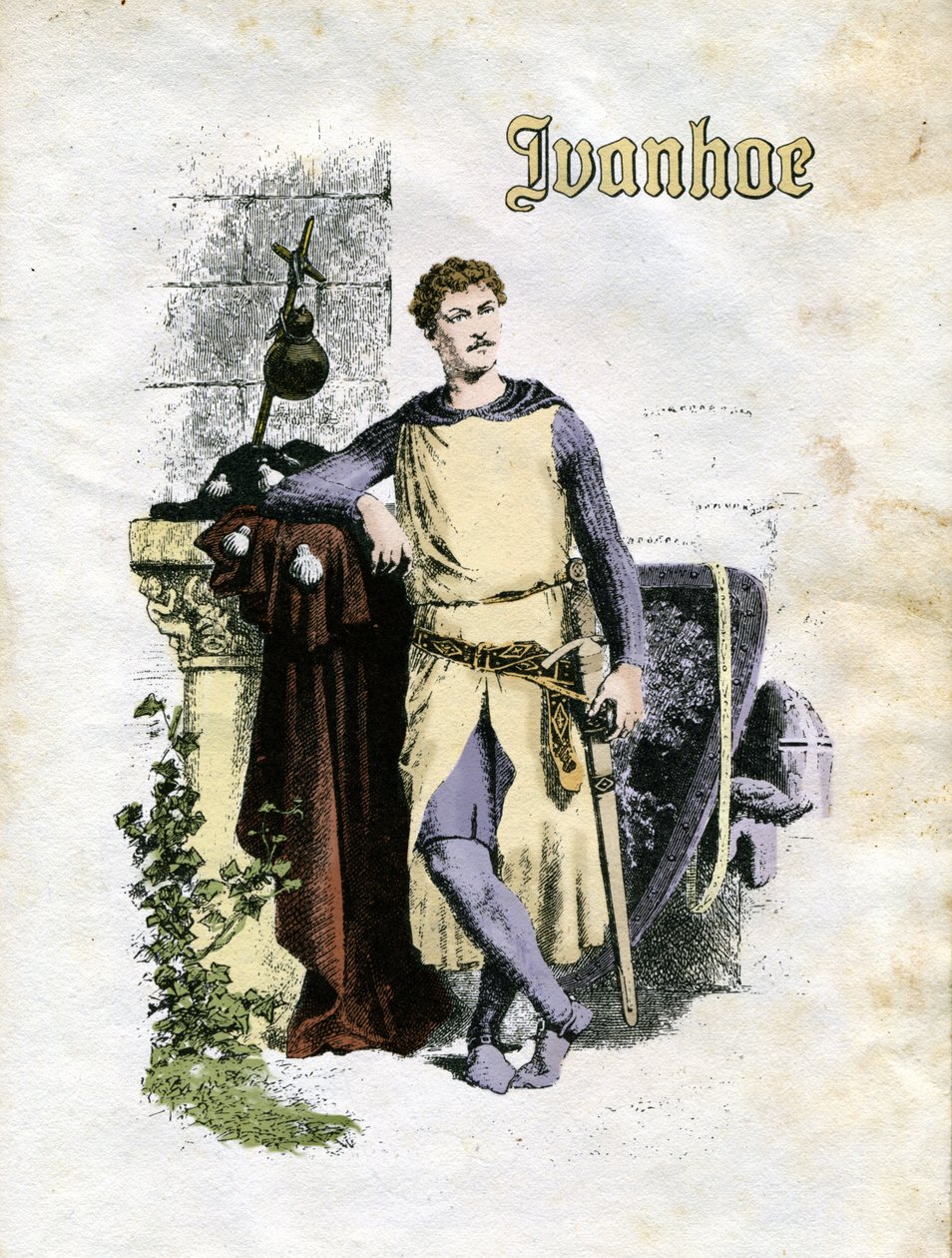 Ilustracja do Ivanhoe (akwaforta) autorstwa Edouard & Lix Theodore (1830-1897) Frere
