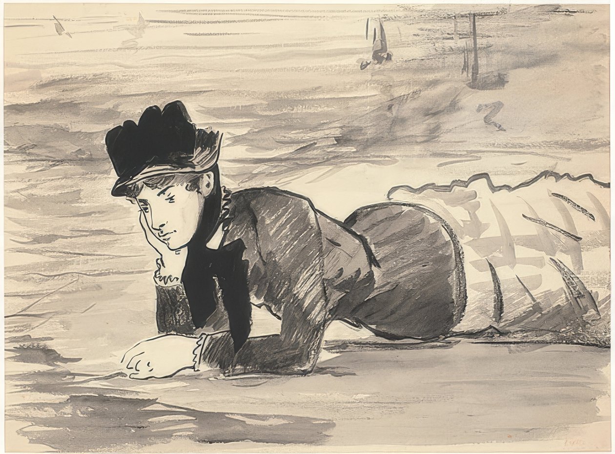 Annabel Lee na plaży. Około 1881 autorstwa Édouard Manet