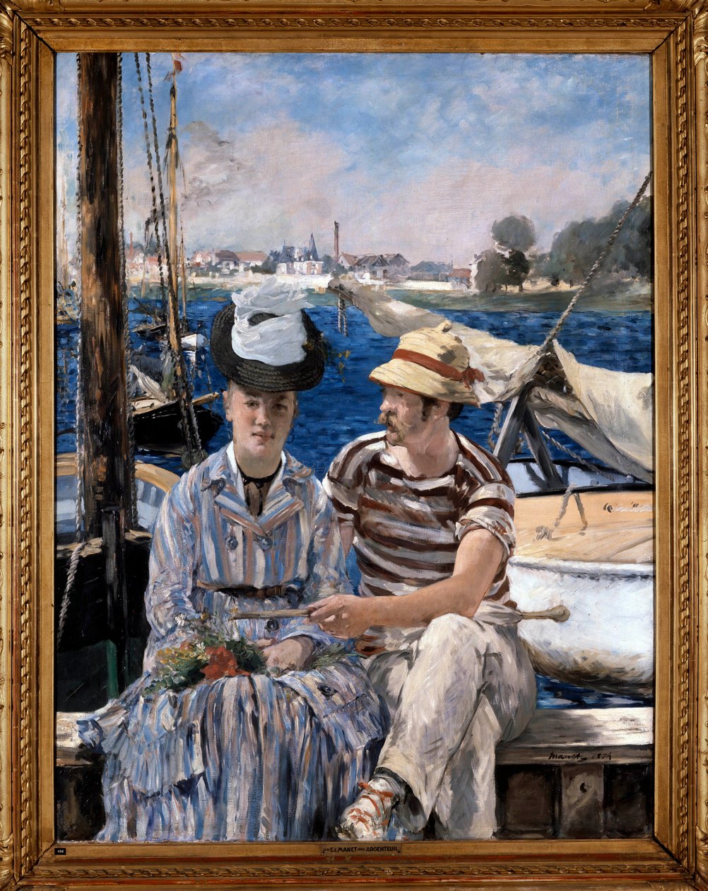 Argenteuil Para w wioślarskich ubraniach. Obraz Edouarda Maneta (1832-1883) 1874 autorstwa Édouard Manet