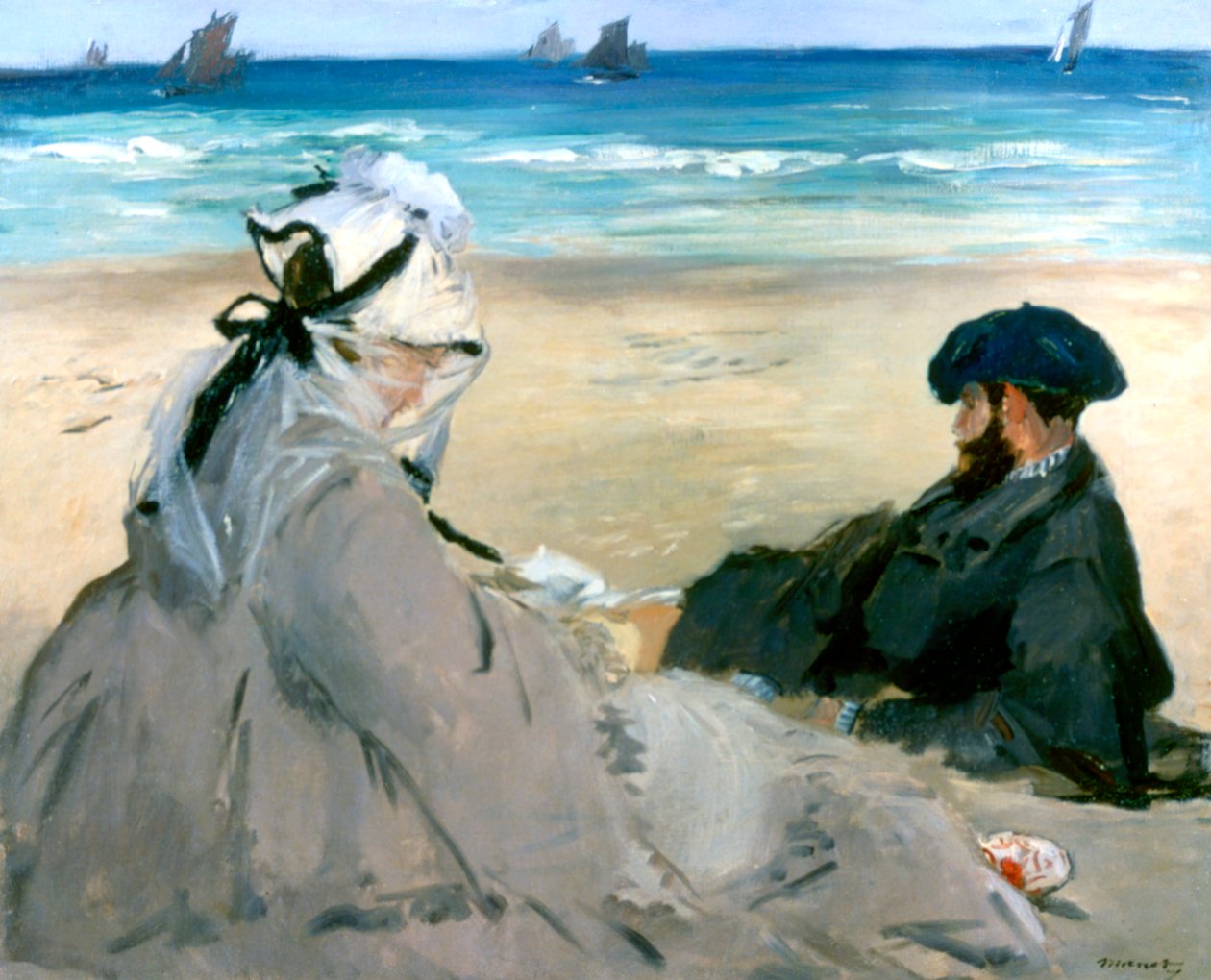 Na plaży, 1873 autorstwa Édouard Manet