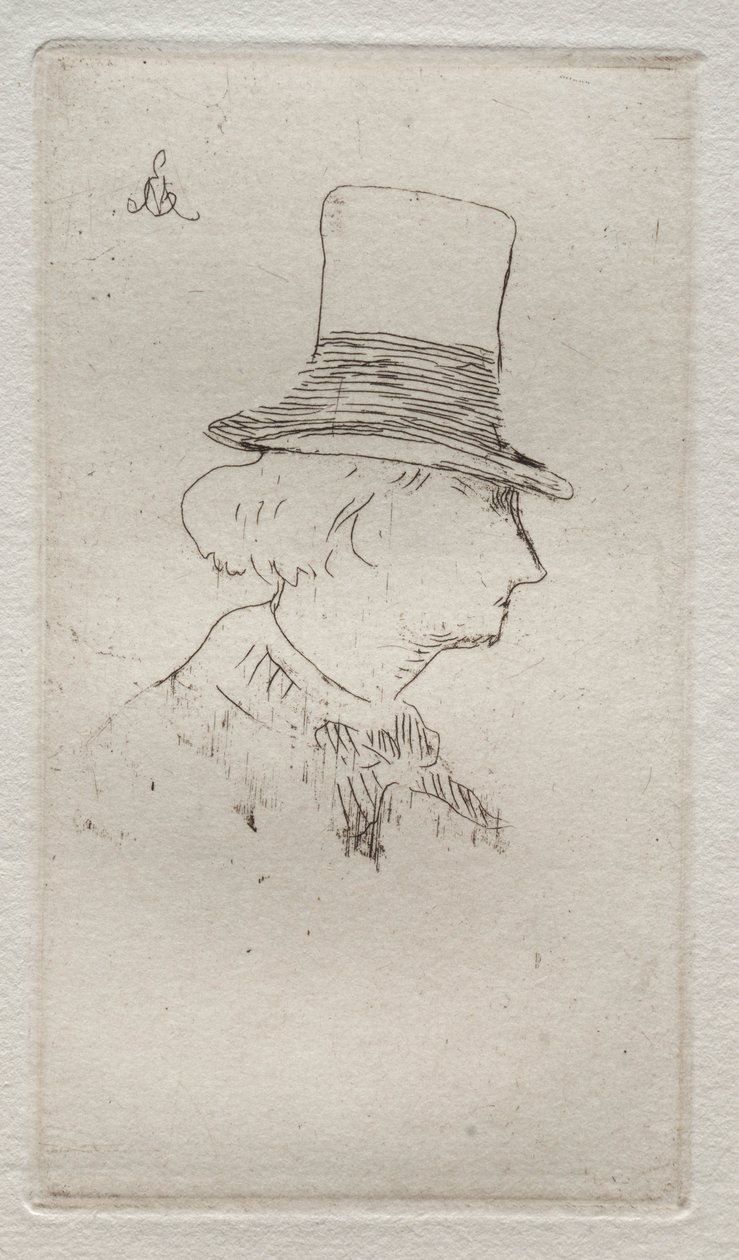 Baudelaire z profilu. autorstwa Édouard Manet
