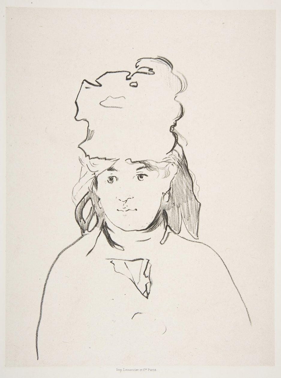Berthe Morisot w sylwetce, 1872-74, opublikowana 1884. autorstwa Édouard Manet