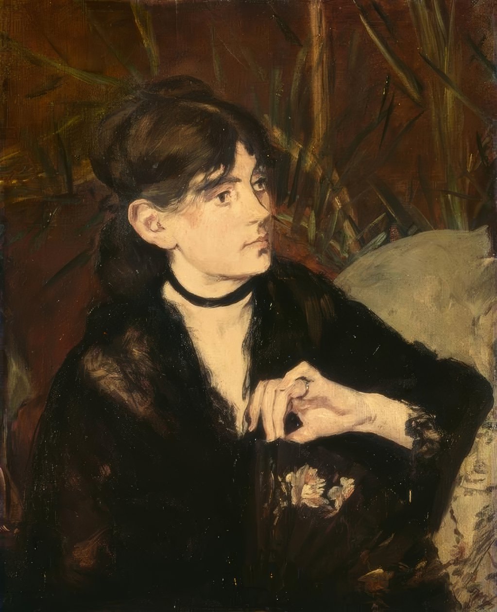 Berthe Morisot trzymająca wachlarz autorstwa Édouard Manet