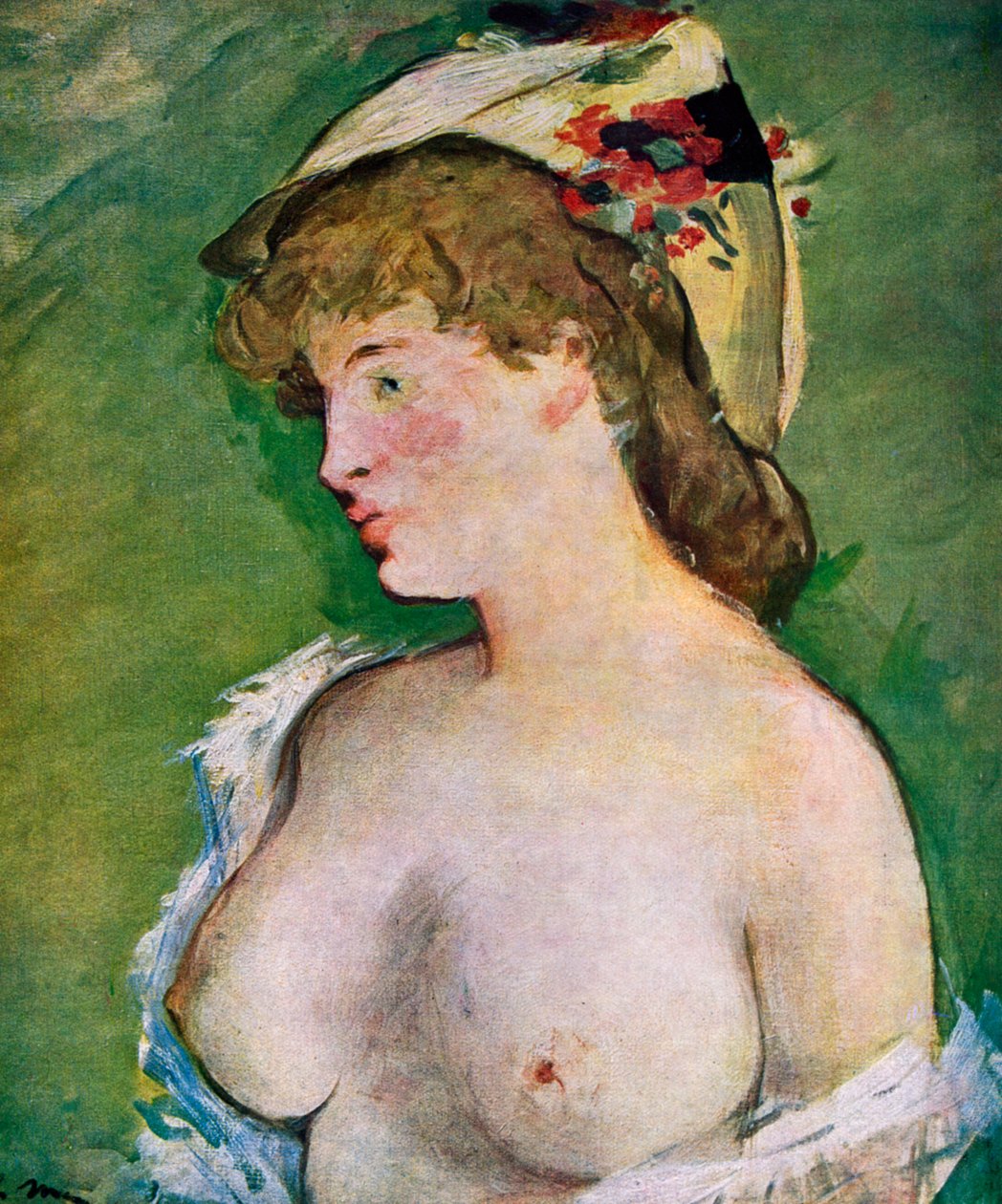 Blondynka z odkrytymi piersiami, 1878. autorstwa Édouard Manet