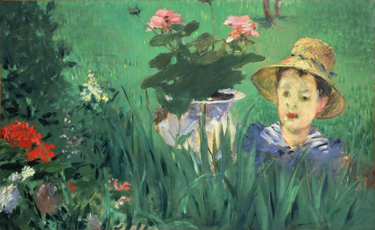 Chłopiec w kwiatach Jacques Hoschedé, 1876 autorstwa Édouard Manet