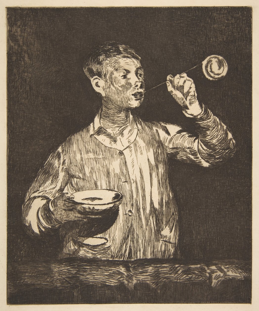 Chłopiec z bańkami mydlanymi, 1867-69. autorstwa Édouard Manet