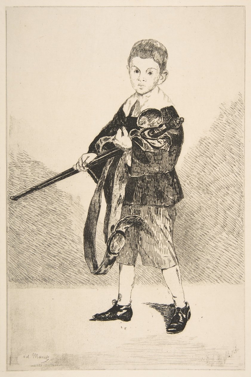 Chłopiec z mieczem, odwrócony w lewo, 1862. autorstwa Édouard Manet