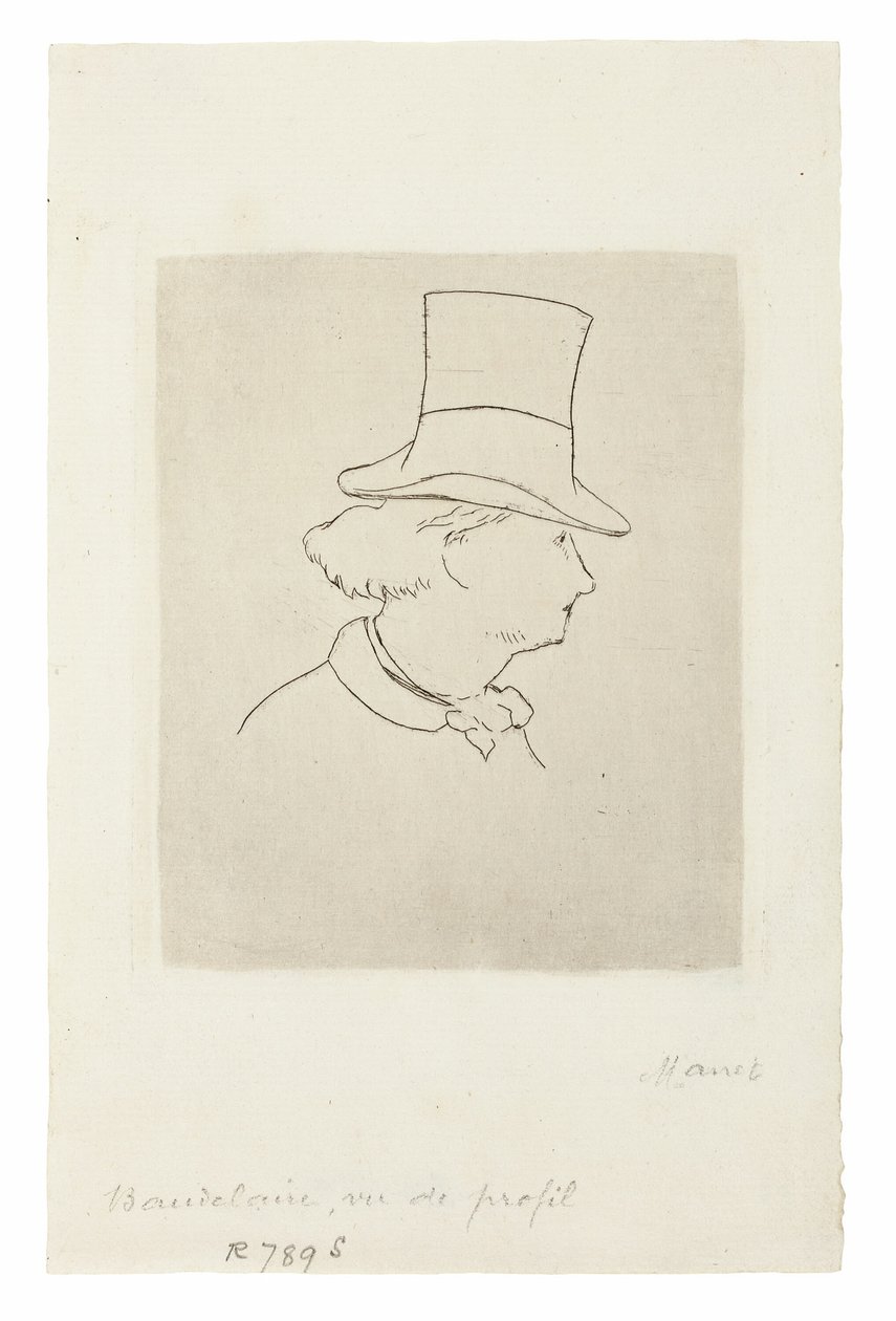 Charles Baudelaire, w profilu II autorstwa Édouard Manet