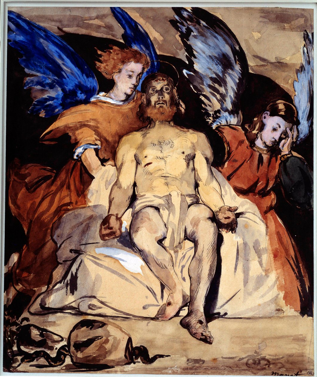 Chrystus z aniołami Akwarela, gwasz i tusz do porcelany – Edouard Manet (1832-1883) 1864 nd. 0,32x0,27 m Paryż, musee d