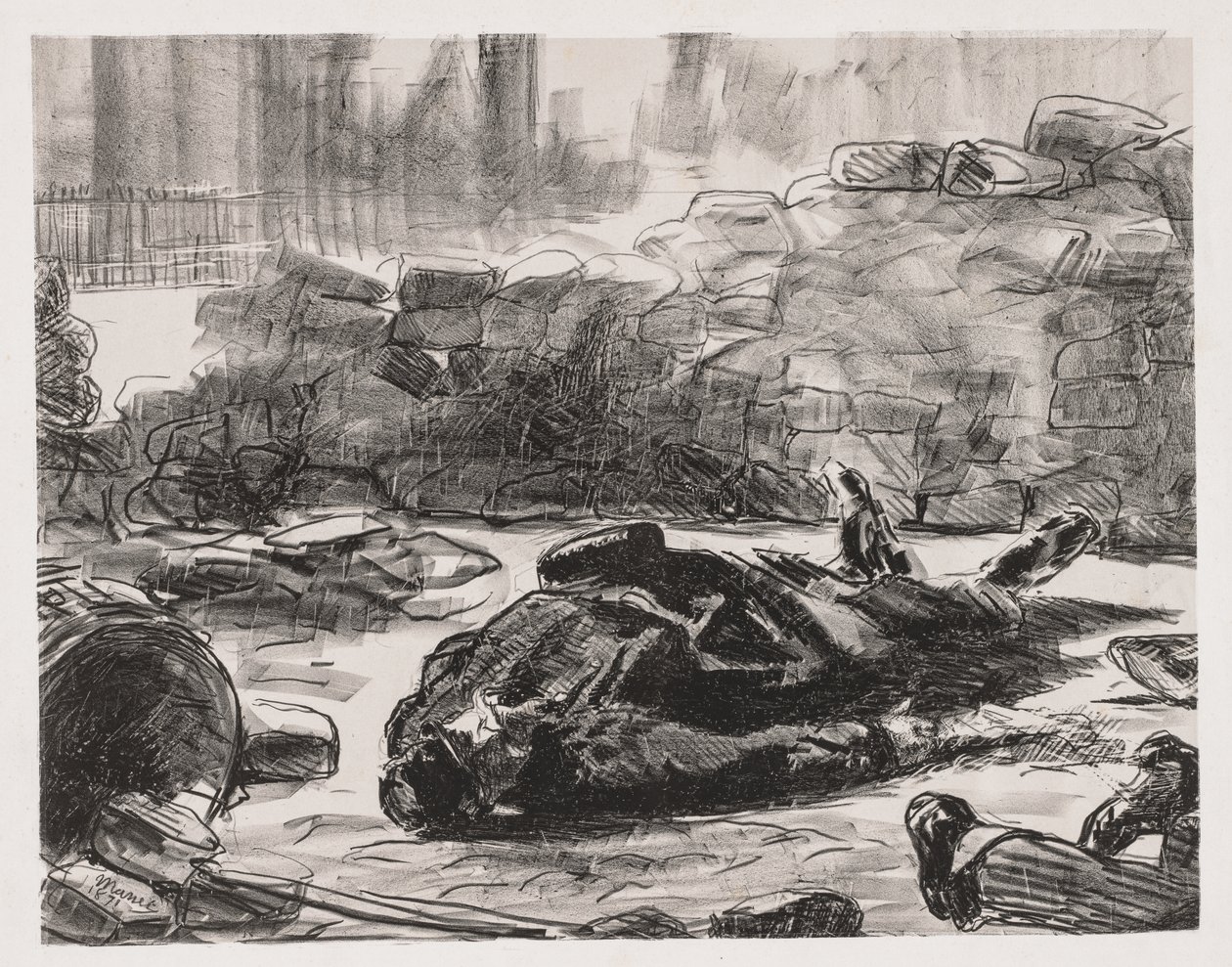 Wojna domowa (Scena Komuny Paryskiej) autorstwa Édouard Manet