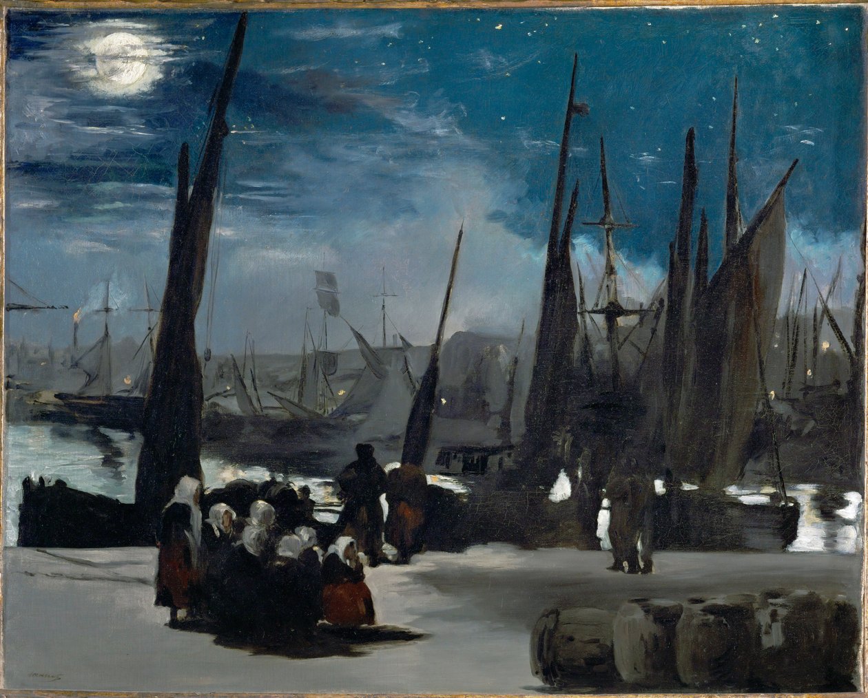 Clair de lune sur le port de Boulogne (olej na płótnie) autorstwa Edouard Manet