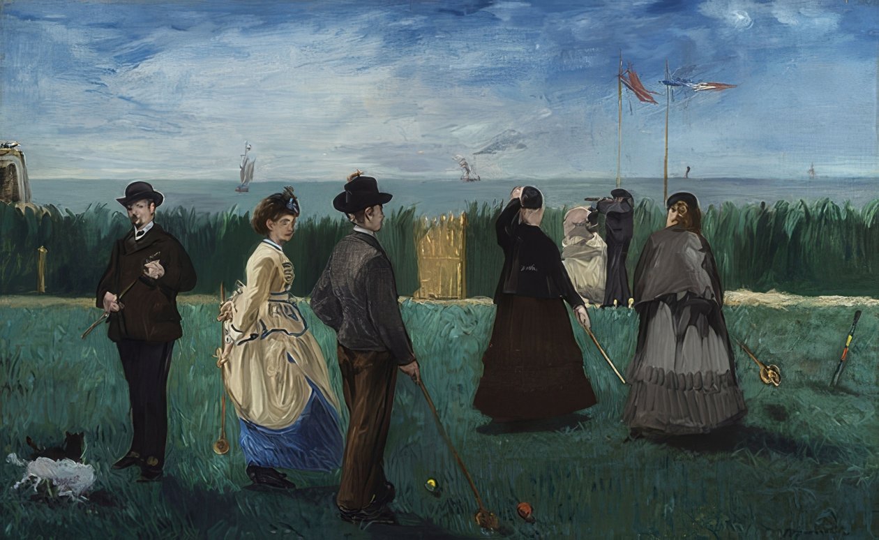 Gra w krokieta w Boulogne. Około 1871 autorstwa Édouard Manet