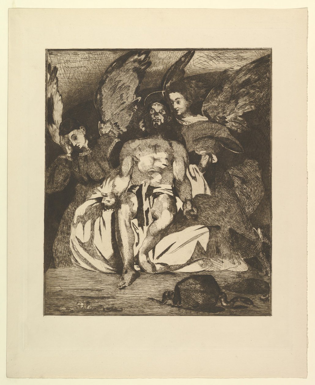 Martwy Chrystus z aniołami, 1866-67. autorstwa Édouard Manet