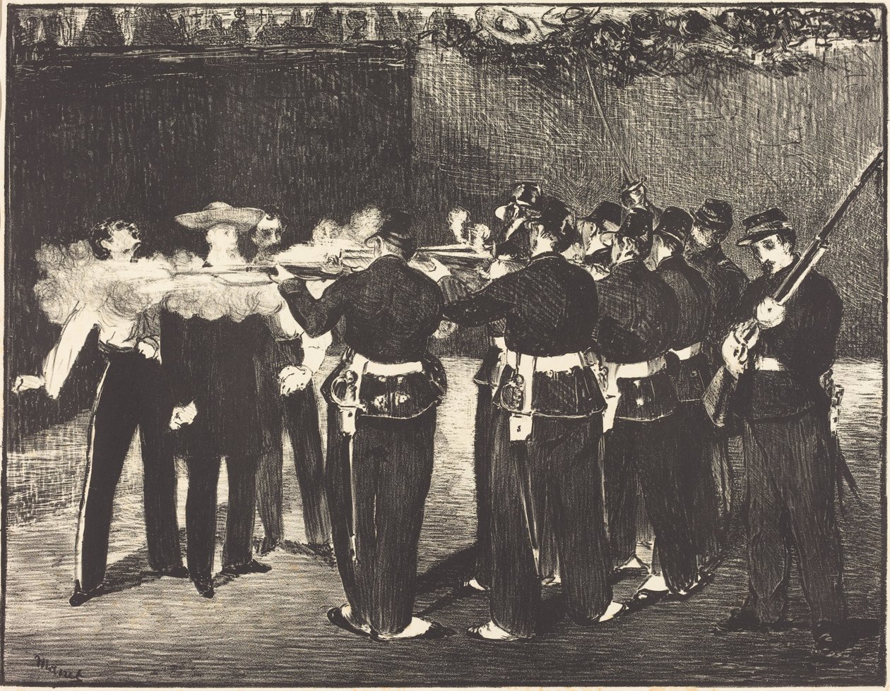 Śmierć Maksymiliana w Querétaro (L’exécution de Maximilien) autorstwa Édouard Manet