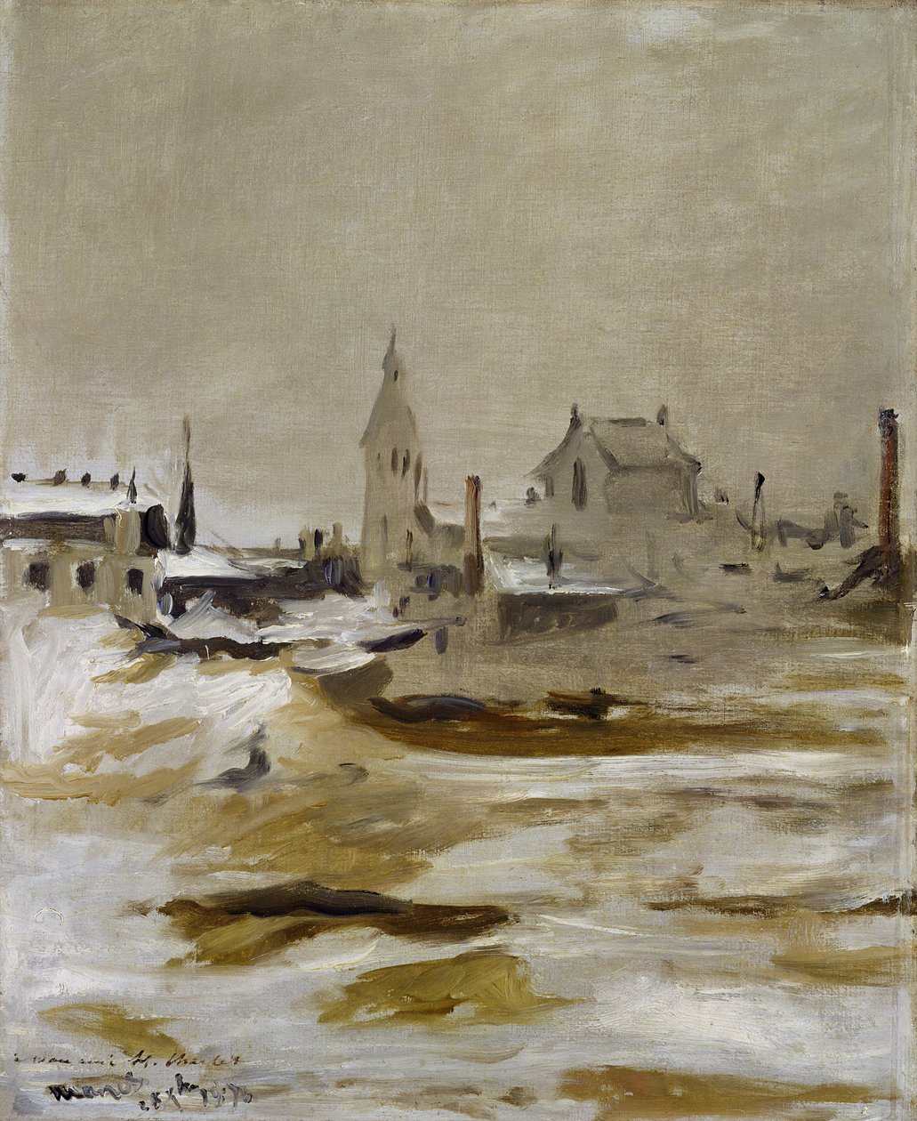 Efekt śniegu w Petit-Montrouge autorstwa Édouard Manet