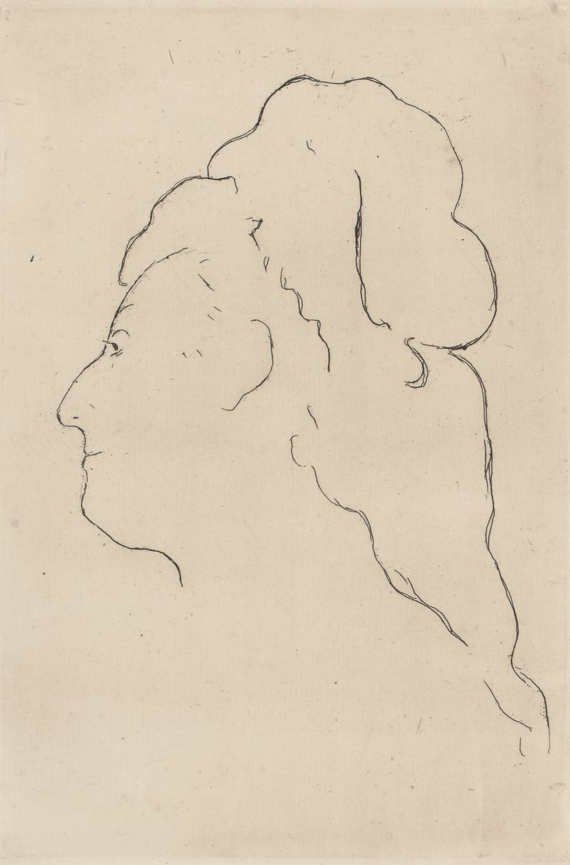 Eva Gonzales, profil zwrócony w lewo, 1870 autorstwa Édouard Manet