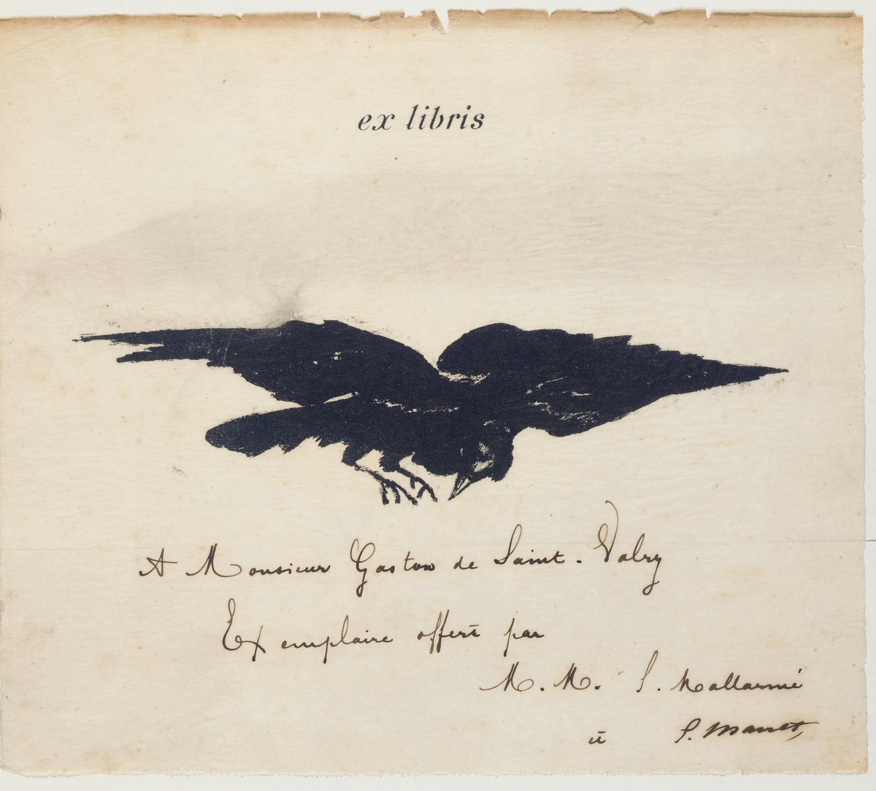 Ekslibris z litografią Edouarda Maneta dla zilustrowania: Edgar Allen POE. Kruk. Kruk. Tłumaczenie: Stéphane Mallarmé z ilustracjami Edouarda Maneta autorstwa Édouard Manet