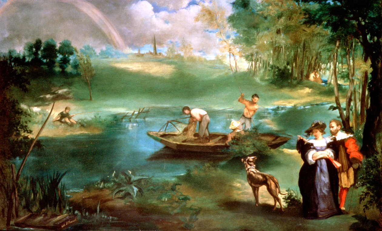 Łowienie ryb w St Ouen, 1860-1861 autorstwa Édouard Manet