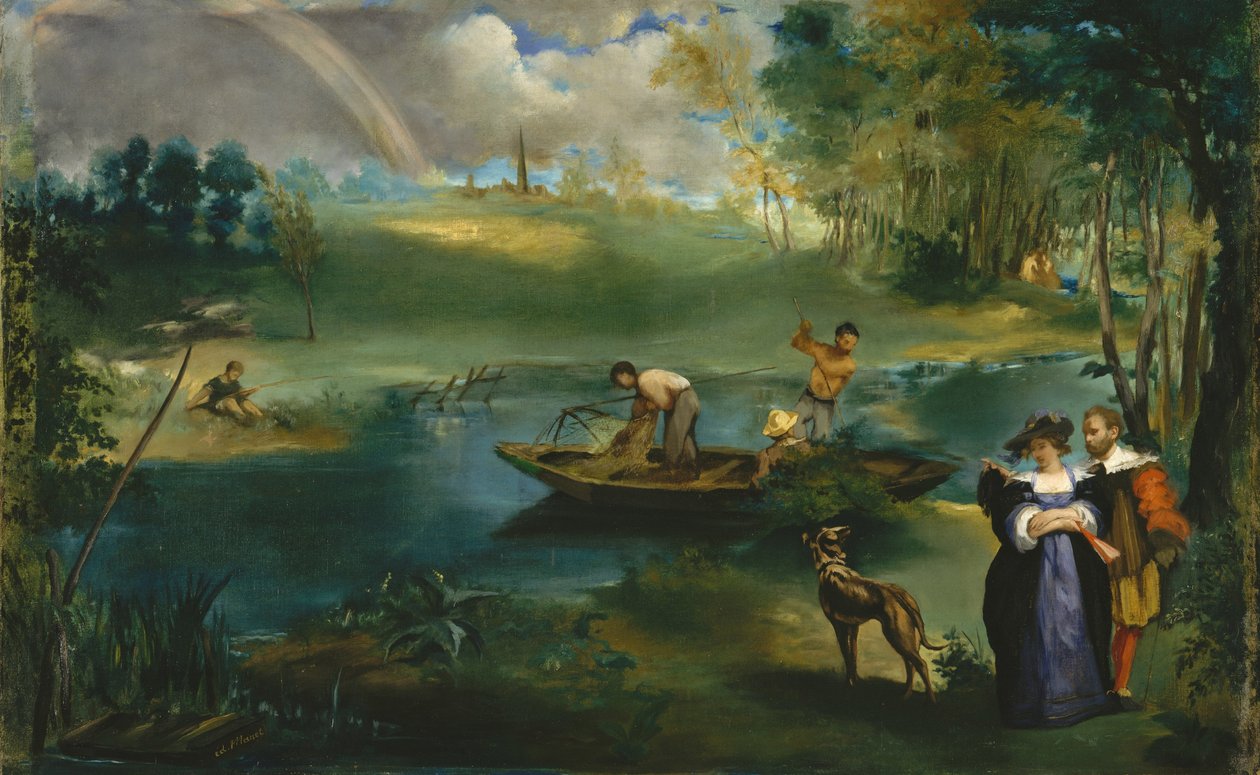 Wędkarstwo, ok.1862-63 (olej na płótnie) autorstwa Édouard Manet