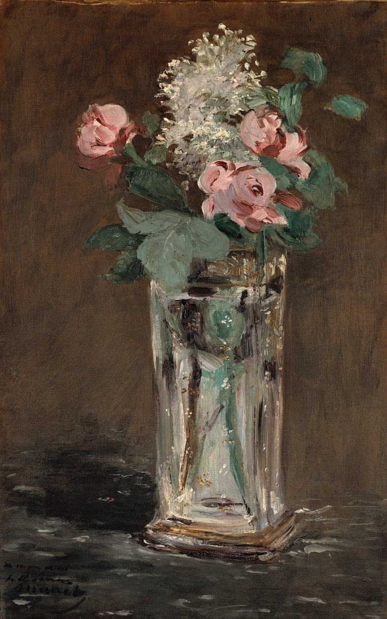 Kwiaty w kryształowym wazonie autorstwa Édouard Manet