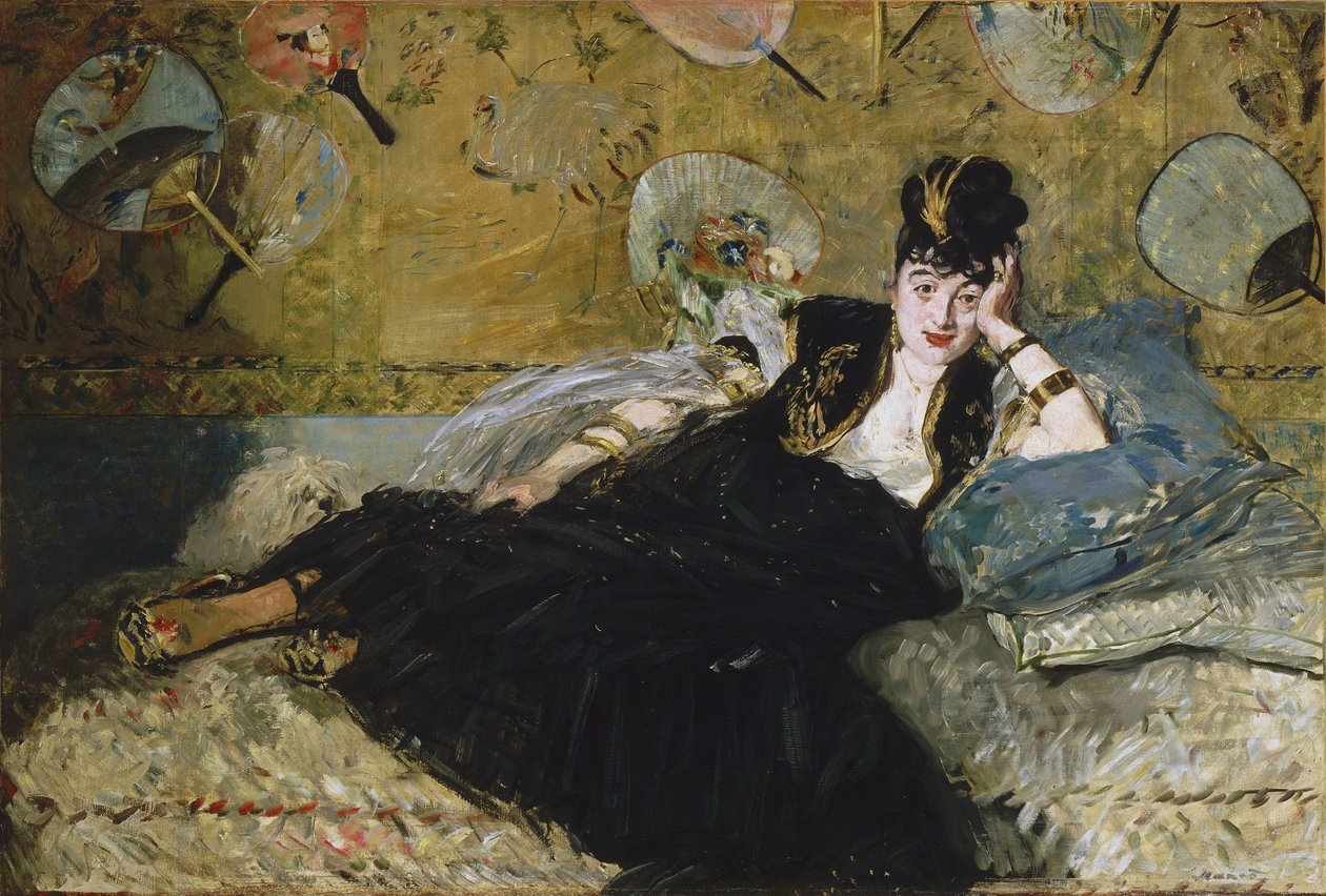 Francuski:  La dame aux éventails Kobieta z wachlarzami autorstwa Édouard Manet