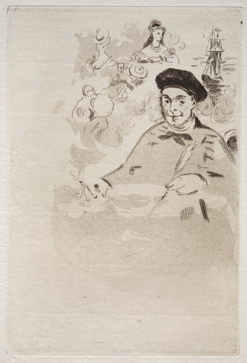 Frontyspis do wydania Les Ballades Theodore de Banville. autorstwa Édouard Manet