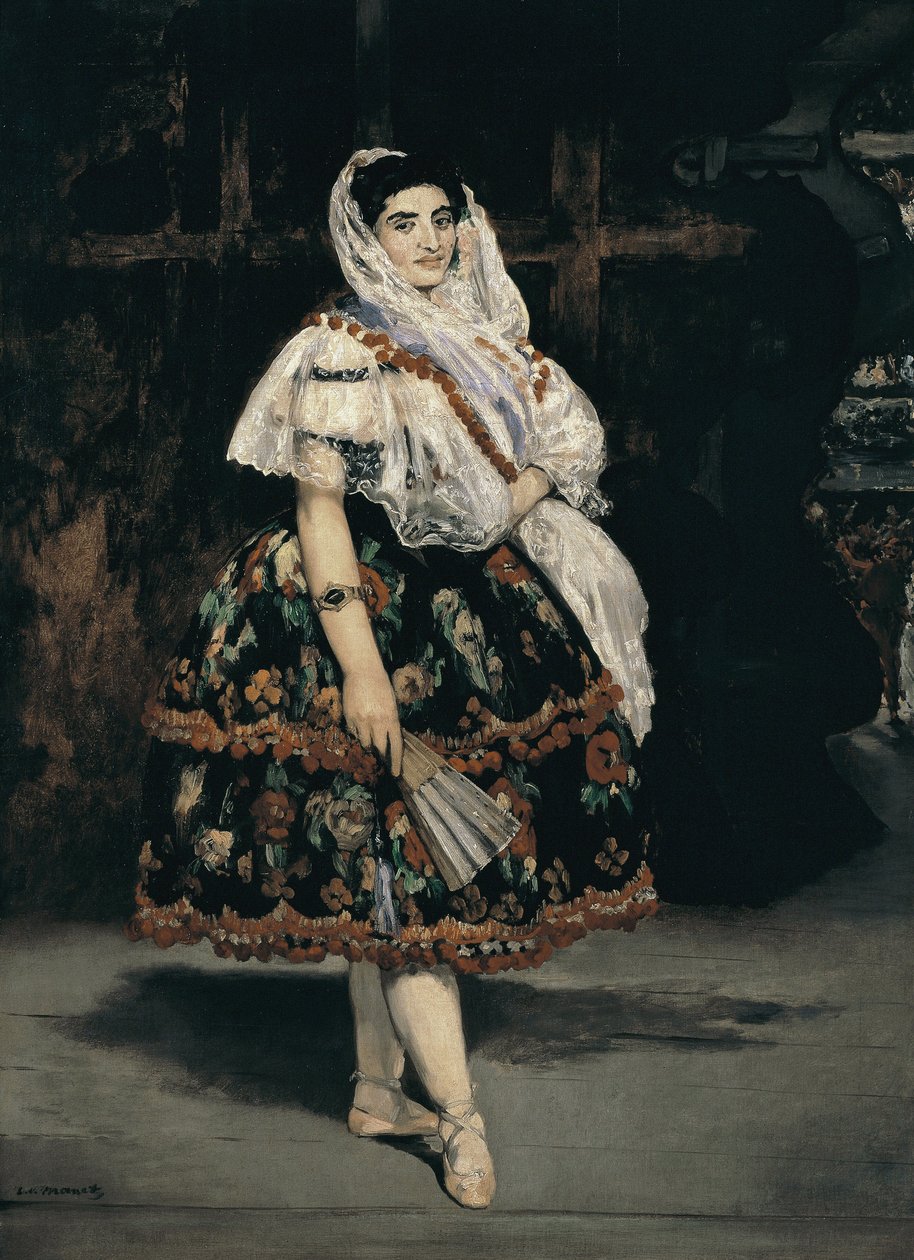 Pełnowymiarowy portret Loli de Valencia - olej na płótnie autorstwa Édouard Manet