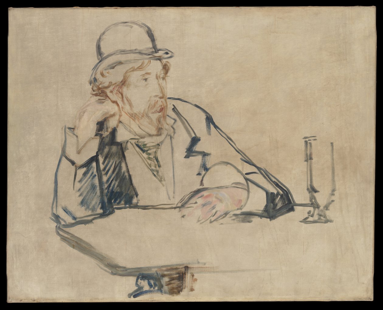 George Moore (1852-1933) w kawiarni autorstwa Édouard Manet