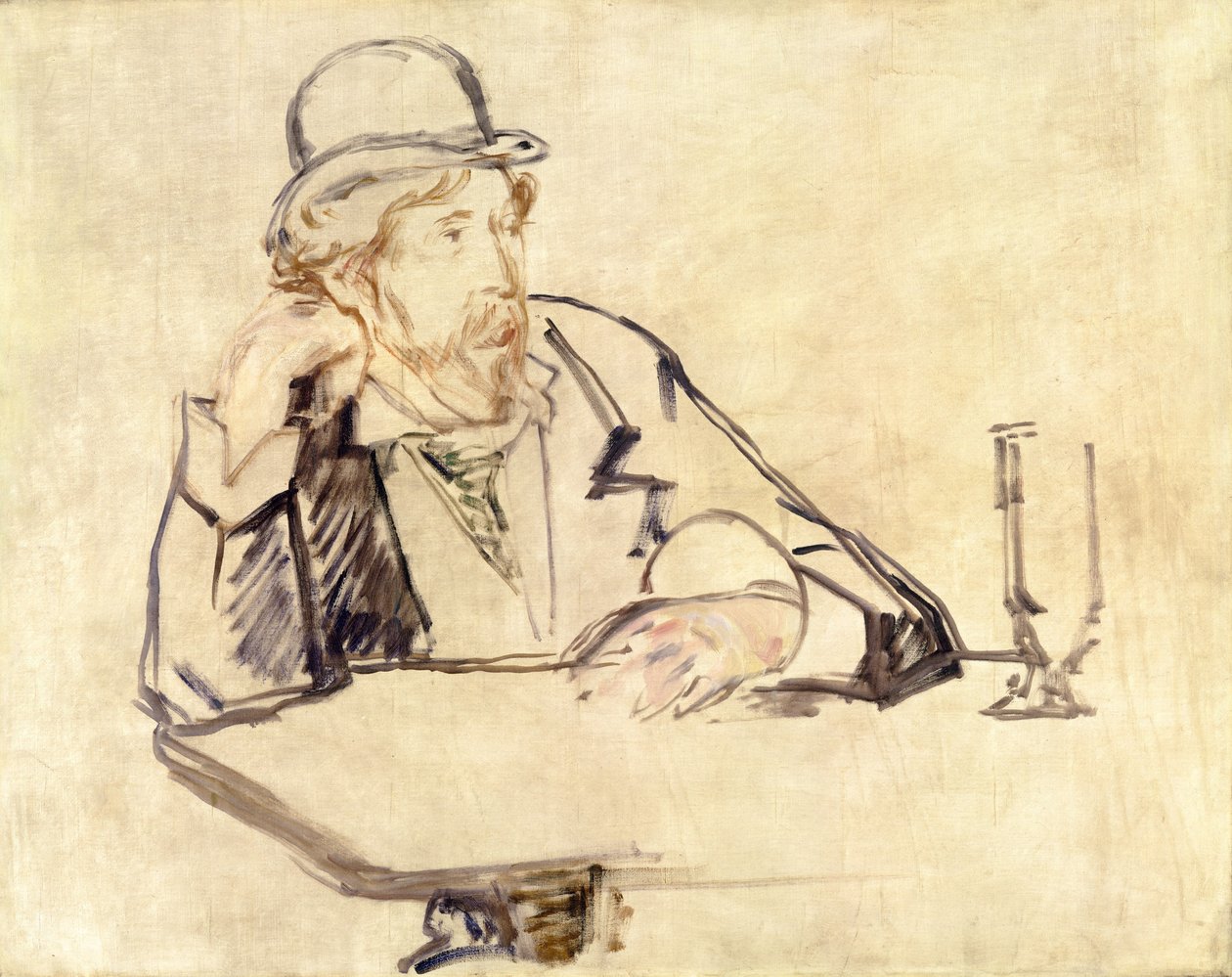 George Moore 1852-1933 w kawiarni, 1878 lub 1879 autorstwa Édouard Manet